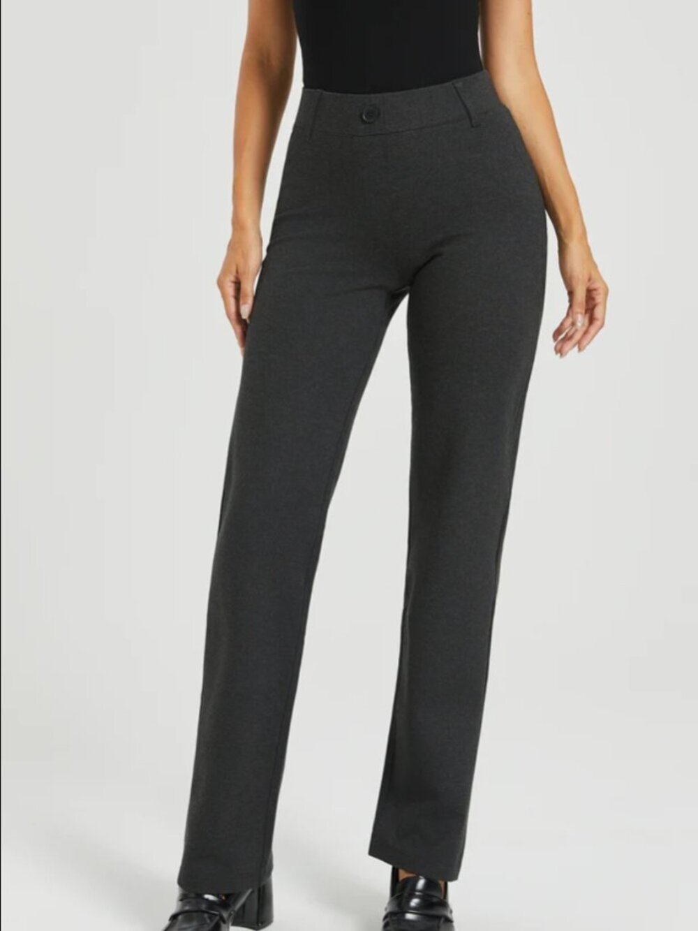New Betabrand Charcoal Straight Two Pocket Dress Pant Yoga Pants 2X Petite